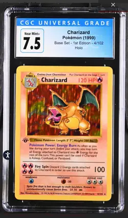 1999 Pokemon Charizard 1st Edition Shadowless Base Set 4/102 PSA 7 8 💎CGC 7.5 - Image 1
