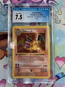 1999 Pokemon Charizard 1st Edition Shadowless Base Set 4/102 PSA 7 8 💎CGC 7.5 - Image 3