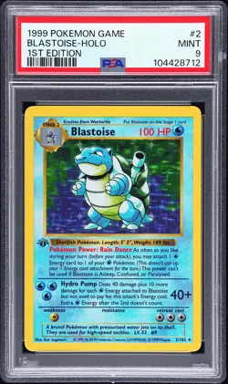 1999 POKEMON BASE SET 1ST EDITION #2 BLASTOISE-HOLO PSA 9 - Image 1