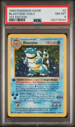 1999 POKEMON BASE SET 1ST EDITION #2 BLASTOISE-HOLO PSA 8 - Image 1