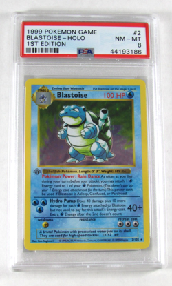 1999 Pokemon Game BLASTOISE HOLO 1st Edition Shadowless 2/102 PSA 8 NM-MT - Image 1