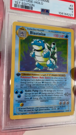 1999 POKEMON BASE SET #2 BLASTOISE HOLO SHADOWLESS 1ST EDITION PSA 7 NM - Image 2