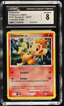 CGC 8 Chimchar 2007 POP Series 6 14/17 Cosmos Holo Pokemon Card - Image 1