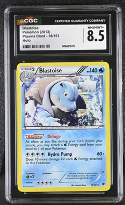 CGC 8.5 Blastoise 2013 Plasma Blast 16/101 Holo Pokemon Card - Image 1