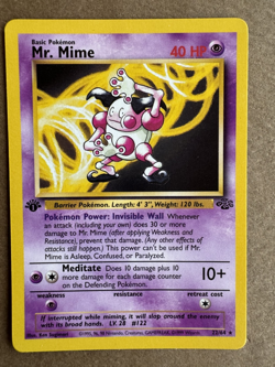 Mr. Mime 22/64 Jungle 1st Edition Non-Holo Rare Pokemon Card LP+ - Image 1