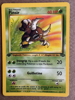 Pinsir 25/64 Jungle 1st Edition Non-Holo Rare Pokemon Card LP+ - Image 1