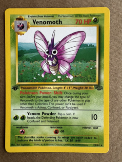 Venomoth 29/64 Jungle 1st Edition Non-Holo Rare Pokemon Card NM - Image 1