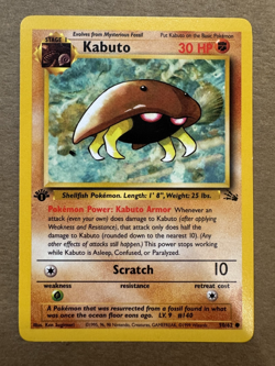 Kabuto 50/62 Fossil 1st Edition Non-Holo Common Pokemon Card NM+ - Image 1