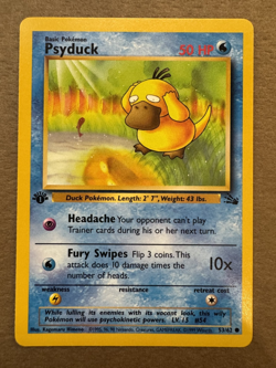 Psyduck 53/62 Fossil 1st Edition Non-Holo Common Pokemon Card NM - Image 1