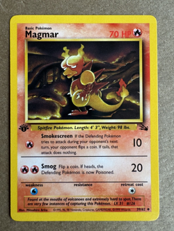Magmar 39/62 Fossil 1st Edition Non-Holo Uncommon Pokemon Card NM+ - Image 1