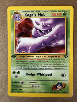 Koga's Muk 26/132 Gym Challenge 1st Edition Non-Holo Rare Pokemon Card NM+ - Image 1