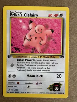 Erika's Clefairy 40/132 Gym Challenge 1st Edition Non-Holo Pokemon Card NM+ - Image 1