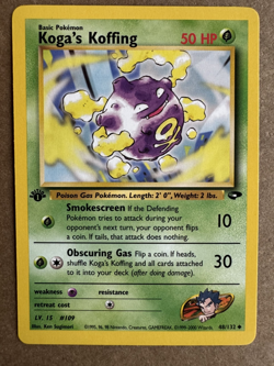 Koga's Koffing 48/132 Gym Challenge 1st Edition Non-Holo Pokemon Card NM+ - Image 1