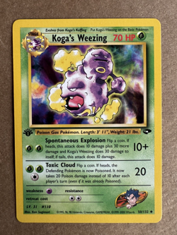 Koga's Weezing 50/132 Gym Challenge 1st Edition Non-Holo Pokemon Card NM+ - Image 1