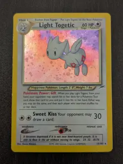 LIGHT TOGETIC 15/105 HOLO - Pokemon Card Neo Destiny 2000 Vintage MP - Image 1