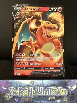Pokemon Card Charizard V 017/172 Brilliant Stars Half Art Holo Rare Near Mint - Image 1