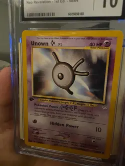 Unown [K] - 2001 Neo Revelation set 1st Edition card # 58/64 Gem Mint 10 CGC - Image 2