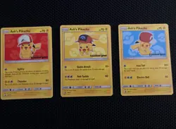 Ash's Pikachu Collectible “I choose you!” Card Set of 3 SM109, SM111, SM113 - Image 1