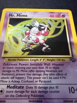 Pokemon TCG Jungle Mr. Mime Card 6/64 Unlimited Edition Holo Rare WOTC-LP - Image 2