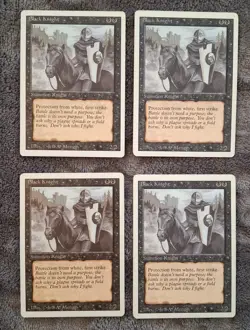 MTG Revised Black Knight (x4) - LP - Nice looking vintage cards - Image 1