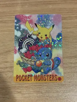 Pikachu & Friends | Pocket Monsters Pokemon Vintage Prism Vending Machine Card - Image 1