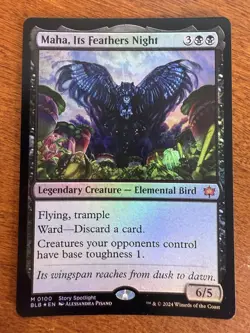 Maha, The Feathers Night FOIL MTG Bloomburrow NM-M 100 - Image 1
