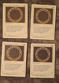 MTG Revised - Circle of Protection Black (x4) - LP/MP - Image 1