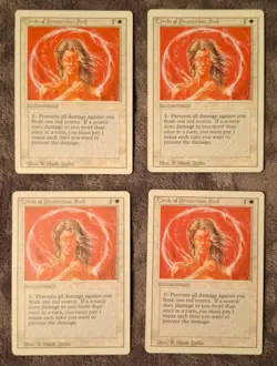 MTG Revised - Circle of Protection Red (x4) - LP/NM - No red magic allowed here! - Image 1