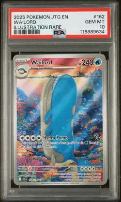 PSA 10 Gem Mint - Wailord 162/159 - Journey Together Illustration Rare Pokemon - Image 1