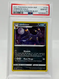 Pokemon TCG Sword & Shield Umbreon-Holo SWSH129 English GEM Mint PSA Grade 10 - Image 3