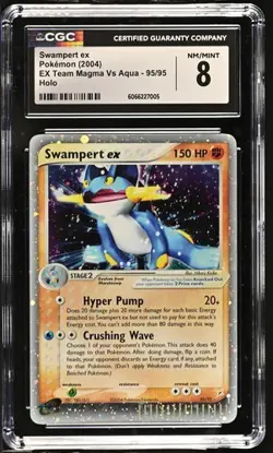 CGC 8 SWAMPERT EX 95/95 EX TEAM MAGMA VS TEAM AQUA HOLO POKEMON NM/ MINT - Image 1