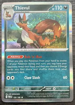Thievul 120/182 Scarlet Violet Pokemon TCG Paradox Rift Holo MINT NM - Image 1