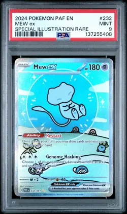 2024 POKEMON PAF EN-PALDEAN FATES SPECIAL ILLUSTRATION RARE #232 MEW EX PSA 9 - Image 1