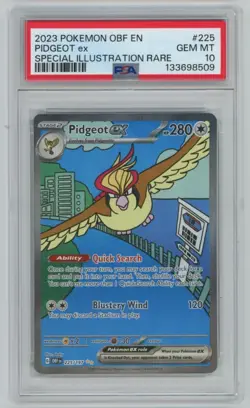 2023 Pokemon Obsidian Flames Pidgeot EX Special Illustration Rare #225 PSA 10 - Image 1