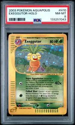 2003 Pokemon Aquapolis #H10 Exeggutor-Holo PSA 8 - Image 1