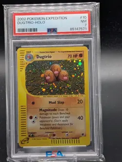 2002 Pokemon Expedition Dugtrio Holo PSA 7 - Image 1