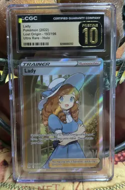 Pokemon TCG Lady Full Art Trainer Lost Origin Holo Ultra Rare CGC Pristine 10 - Image 1