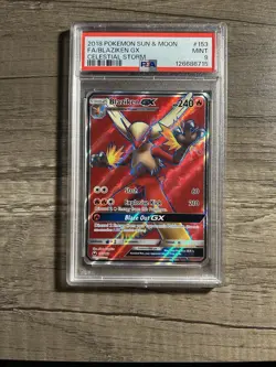 2018 POKEMON SUN & MOON FA/BLAZIKEN GX CELESTIAL STORM PSA 9 - Image 1