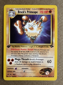 Brock's Primeape 35/132 Gym Challenge 1st Edition Non-Holo Uncommon Pokemon NM+ - Image 1