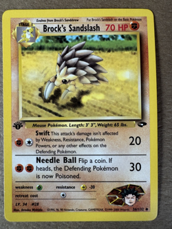 Brock's Sandslash 36/132 Gym Challenge 1st Edition Non-Holo Uncommon Pokemon NM+ - Image 1