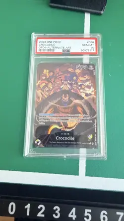2023 ONE PIECE OP04-KINGDOMS OF INTRIGUE ALTERNATE ART #058 CROCODILE PSA 10 - Image 3