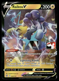 Pokemon Cards Raikou V 048/172 PRIZE PACK Brilliant Stars Holo Rare V NM - Image 1