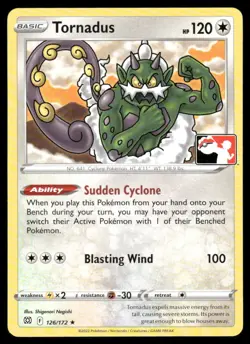 Pokemon Cards Tornadus 126/172 PRIZE PACK Brilliant Stars Rare NM - Image 1