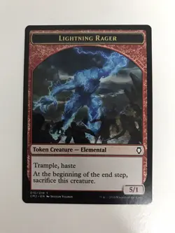 Lightning Rager Token MTG Magic the Gathering Card NM Near Mint CM2 - Image 1