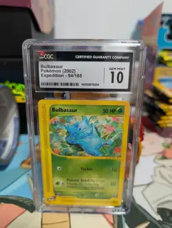CGC 10 GEM MINT Bulbasaur 2002 Expedition 94/165 Pokemon Card - Image 1