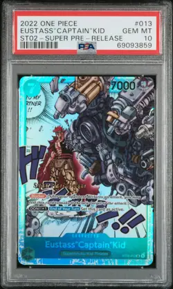 EUSTASS CAPTAIN KID ST02-013 SUPER PRE-RELEASE, PSA 10 GEM, 2022 ONE PIECE CARD - Image 1
