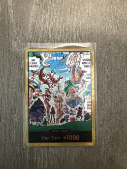 One Piece OP14 Gold DON!! Card (Egghead) (Gold) The Azure Sea's Seven Foil - Image 1