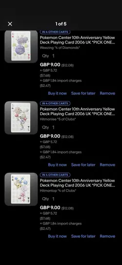 Custom Pokemon Card Bundle - 10th Anniversary Playing Cards Blue & Yellow - Image 1