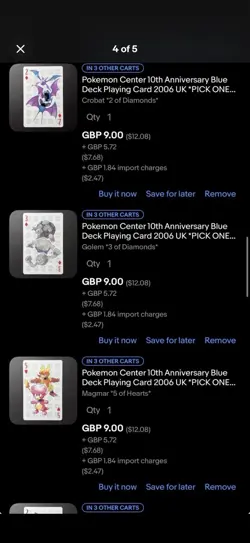 Custom Pokemon Card Bundle - 10th Anniversary Playing Cards Blue & Yellow - Image 4