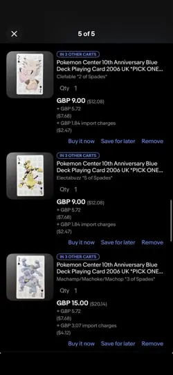 Custom Pokemon Card Bundle - 10th Anniversary Playing Cards Blue & Yellow - Image 5
